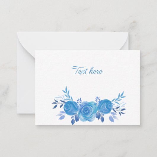 Carte De Correspondance Belle Félicitation Rose bleu (Dos)