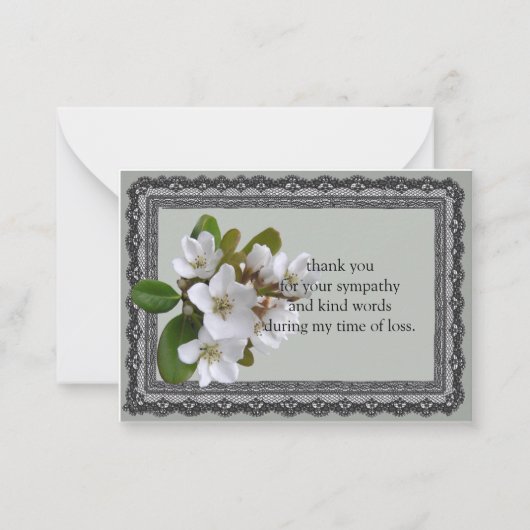 Carte De Correspondance Belle Fleur Blanche Après Merci Funéraire (Devant)