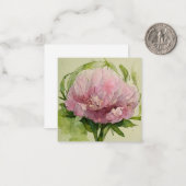 Carte De Correspondance Belle pivoine rose (Devant/Arrière en situation)