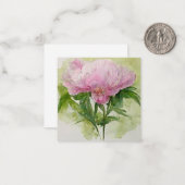 Carte De Correspondance Belle pivoine rose (Devant/Arrière en situation)