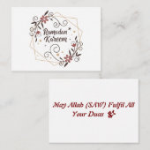 Carte De Correspondance Bénédictions de Ramadan - Décoration élégante (Devant / Derrière)