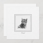 Carte De Correspondance Bengale Chat noir et blanc (Devant / Derrière)