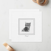 Carte De Correspondance Bengale Chat noir et blanc (Devant/Arrière en situation)