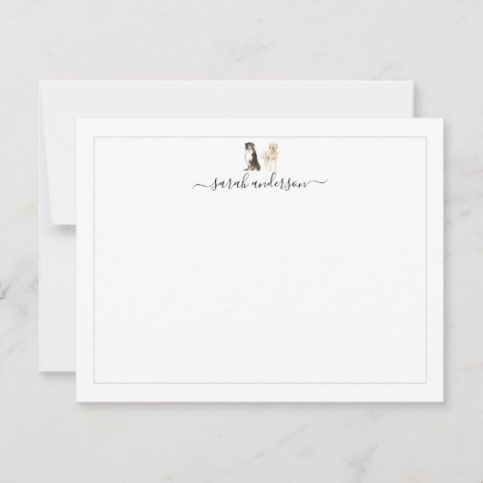 Carte De Correspondance Bernese Mountain Dog Golden Doodle Border (Devant)