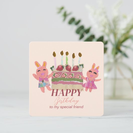 Carte De Correspondance Berry Sweet Bunny Buddies (Debout devant)