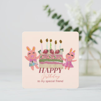 Carte De Correspondance Berry Sweet Bunny Buddies