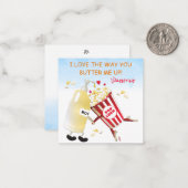 Carte De Correspondance Beurre Popcorn Funny Pun Couple Valentine (Devant/Arrière en situation)