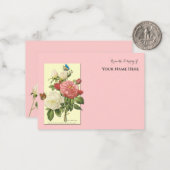 Carte De Correspondance Bibliothèque de Roses rouges blanches et botanique (Devant/Arrière en situation)