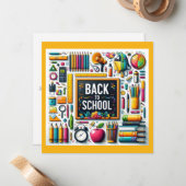 Carte De Correspondance Bienvenue à l'école (Devant/Arrière en situation)