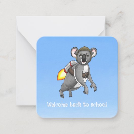 Carte De Correspondance Bienvenue à l'école Rocket Koala (Devant)