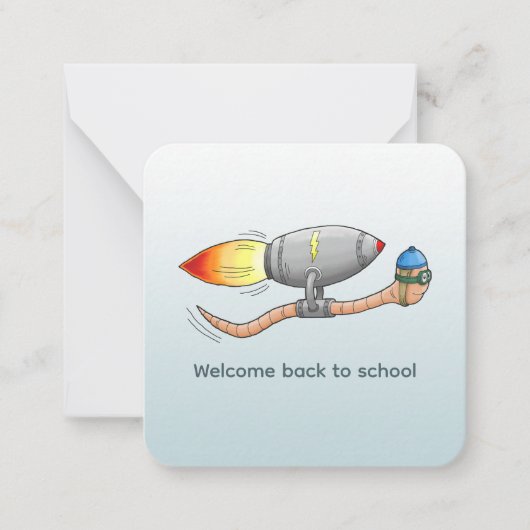 Carte De Correspondance Bienvenue à l'école Rocket Worm (Devant)