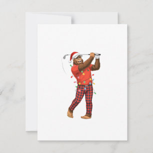 Carte De Correspondance Bigfoot Sasquatch Golf Noël 2026 Vacances Sport