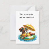 Carte De Correspondance Bikini Dachshund Pool (Devant)