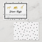 Carte De Correspondance Billet de jeu Baby shower Safari Diaper Raffle (Devant / Derrière)