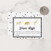 Carte De Correspondance Billet de jeu Baby shower Safari Diaper Raffle (Devant/Arrière en situation)