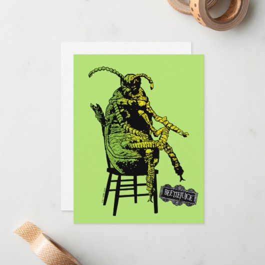 Carte De Correspondance Bioterror | Bière sur une chaise (Devant/Arrière en situation)