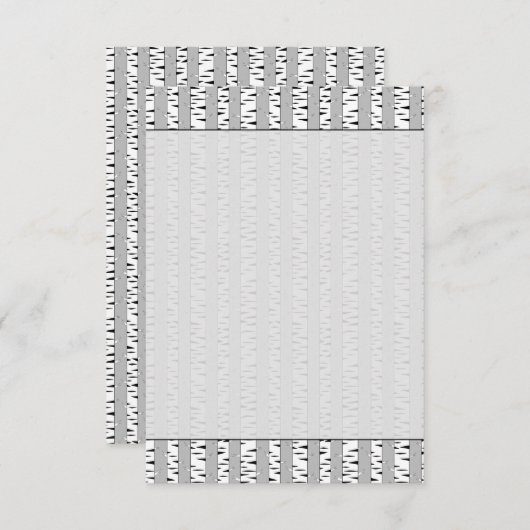 Carte De Correspondance Birch Trees Pattern Bland Black White (Devant / Derrière)
