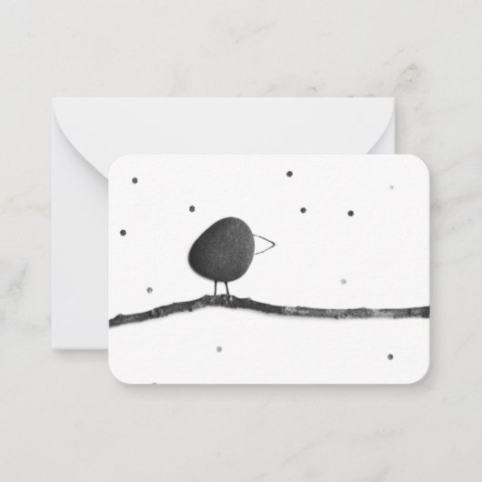 Carte De Correspondance Birdie, Branche, Raindrops (Devant)