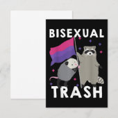 Carte De Correspondance Bisexual Trash Gay pride Rainbow LGBT Raccoon (Devant / Derrière)