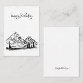 Carte De Correspondance black and white sketch of Mountains (Devant / Derrière)