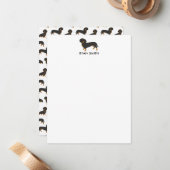 Carte De Correspondance Black et Tan Dachshund (Devant/Arrière en situation)