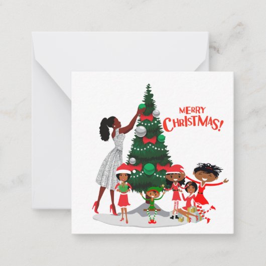 Carte De Correspondance Black Family Christmas Card (Devant)