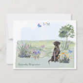 Carte De Correspondance Black Labrador Retriever Chien Monogramme et nom (Devant)