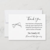 Carte De Correspondance Black Line Florals Funérailles Sympathie Merci (Devant)