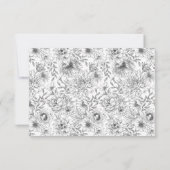 Carte De Correspondance Black Line Florals Funérailles Sympathie Merci (Dos)