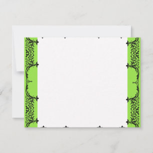 Carte De Correspondance Black n White Fleur de Lis Merci Notes Mariage