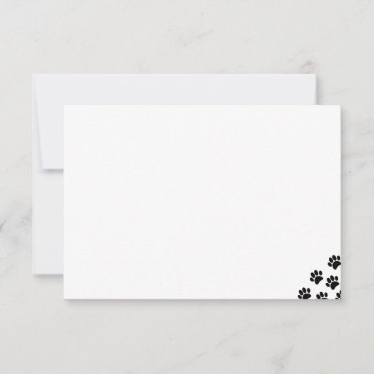 Carte De Correspondance Black Pet Paw Prints (Devant)