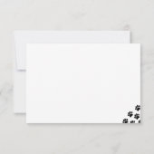 Carte De Correspondance Black Pet Paw Prints Custom Monogram (Dos)