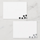 Carte De Correspondance Black Puppy Paw Prints Blank (Devant / Derrière)