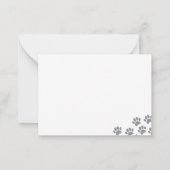 Carte De Correspondance Black Puppy Paw Prints Blank (Dos)