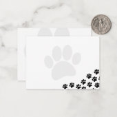 Carte De Correspondance Black Puppy Paw Prints Canine (Devant/Arrière en situation)