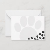 Carte De Correspondance Black Puppy Paw Prints Canine (Dos)