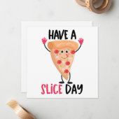 Carte De Correspondance Blague drôle de pizza (Devant/Arrière en situation)
