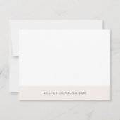 Carte De Correspondance Blanc Classique Lin Bloc de Nom Plat (Devant)