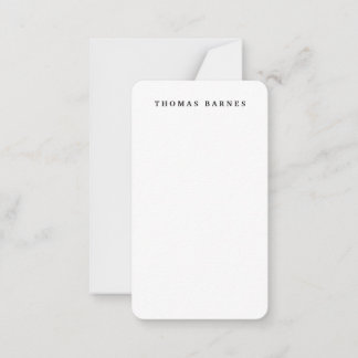 Carte De Correspondance Blanc classique minimaliste sobre élégant