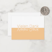 Carte De Correspondance Blanc & Lumière Orange Moderne Merci allemand (Devant/Arrière en situation)