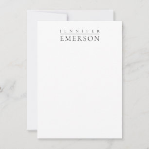 Carte De Correspondance Blanc noir minimaliste moderne simple