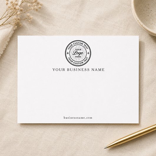 Carte de correspondance blanche avec logo d'entrep