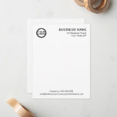 Carte de correspondance blanche classique moderne (Devant/Arrière en situation)