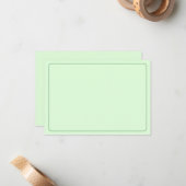 Carte De Correspondance Blank All Occasion Green Bordered (Devant/Arrière en situation)
