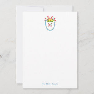 Carte De Correspondance Blason de monogramme à l'aquarelle avec citrons