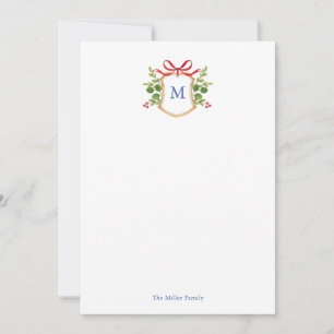 Carte De Correspondance Blason de monogramme à l'aquarelle avec verdure