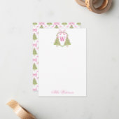Carte De Correspondance Blason de monogramme de casse-noisette rose aquare (Devant/Arrière en situation)