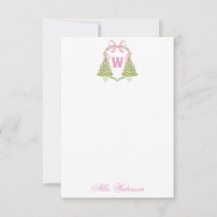 Carte De Correspondance Blason de monogramme de casse-noisette rose aquare
