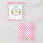 Carte De Correspondance Blason Monogramme Prépa Palm Beach (Devant / Derrière)