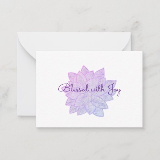 Carte De Correspondance Blessed with Joy: Hand-Drawn Floral Affirmation (Devant)